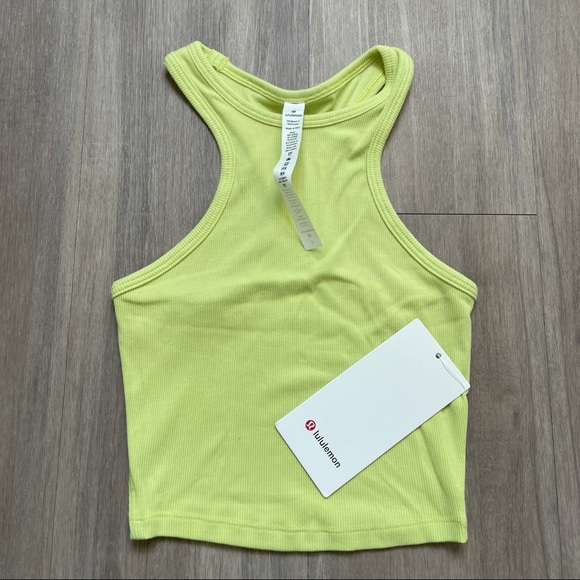Lululemon LA Front Racer Crop Tank - Lemon Vibe - Picture 1 of 3